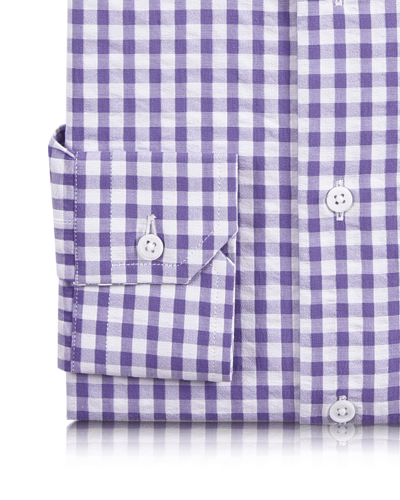 Purple White Gingham Checks Seersucker