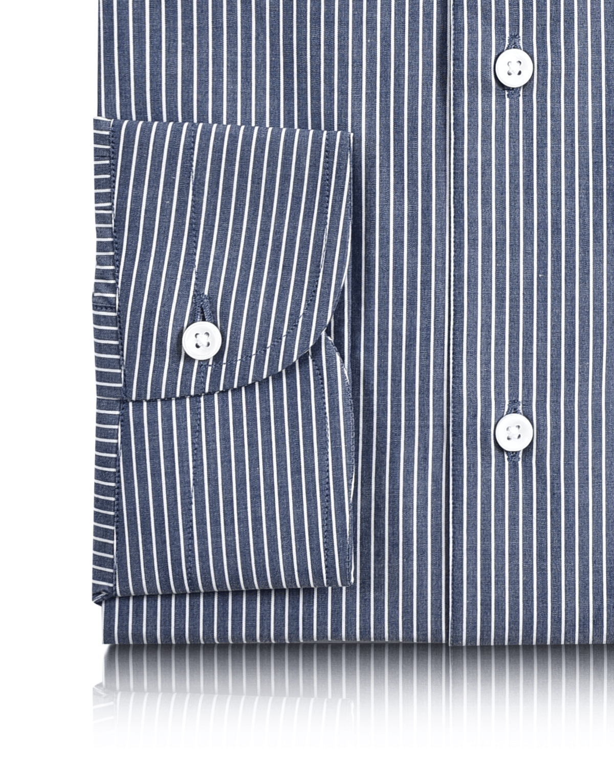 Grey Navy White Pencil Stripes - 3