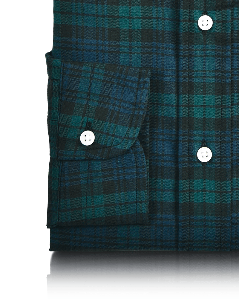 Blue and Green Herringbone Shirt