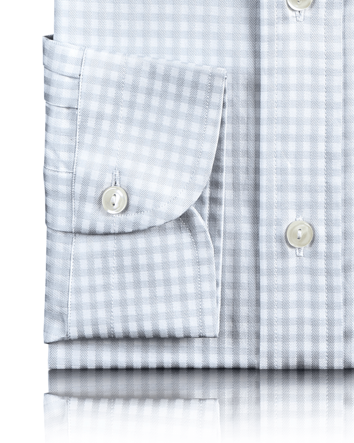 Zegna White Grey Gingham Shirt - 3