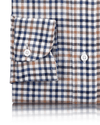 Blue White Brown Small Checks Twill