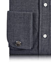 Navy Greyed Madapolam Chambray