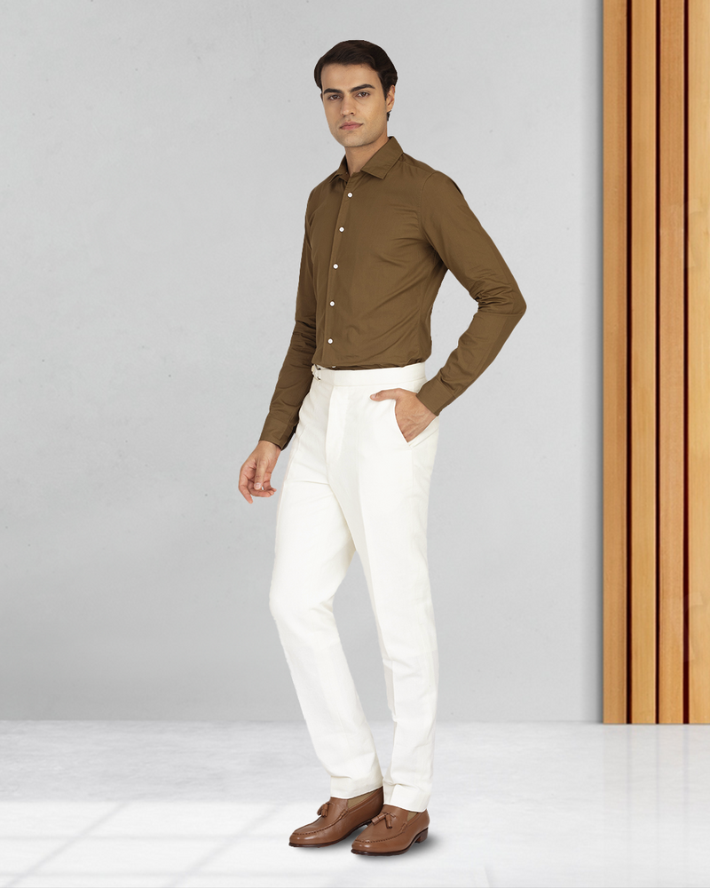 Army Green Casual Chambray