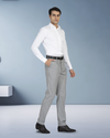 Washable Wool Grey Pant