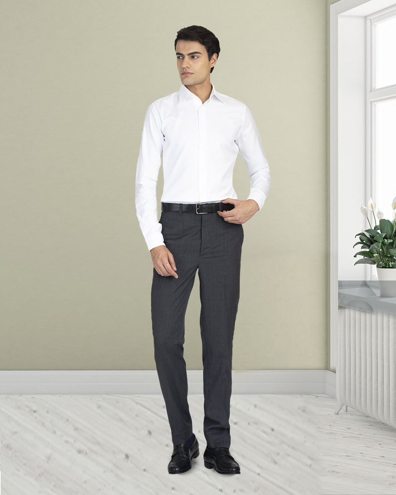 EZS Washable Wool Pants: Dark Grey