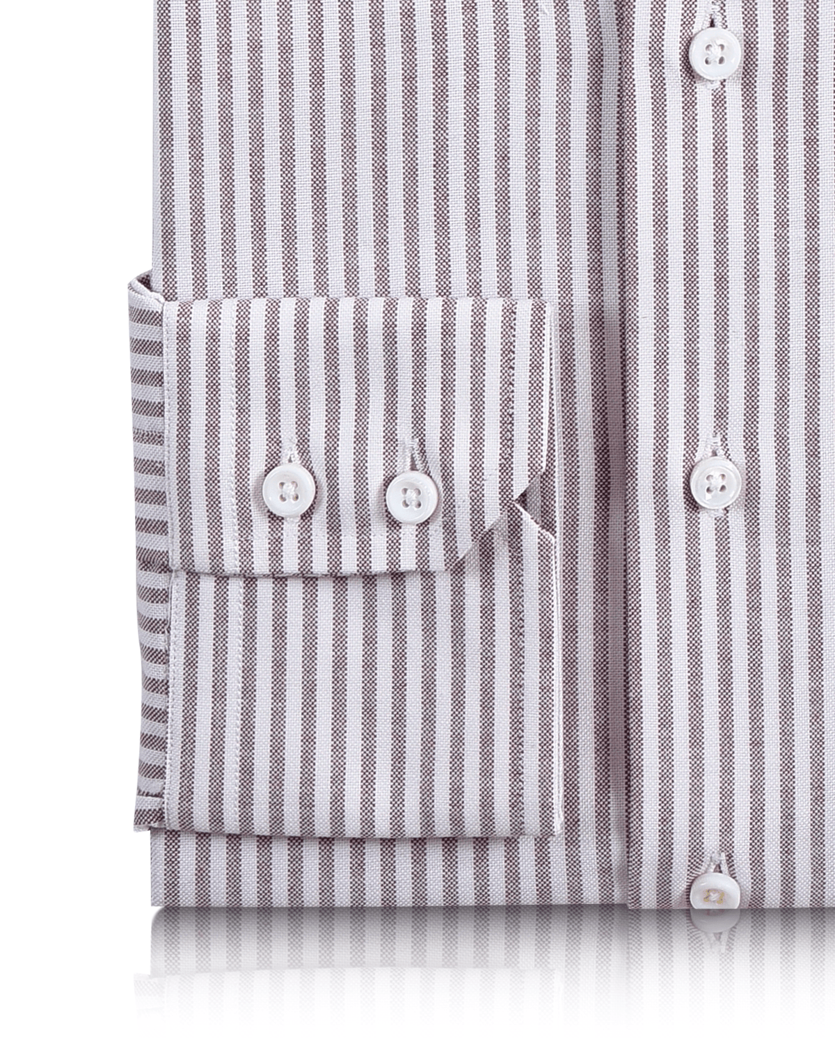 Maroon University Stripes Wrinkle Resistant Oxford Shirt - 3