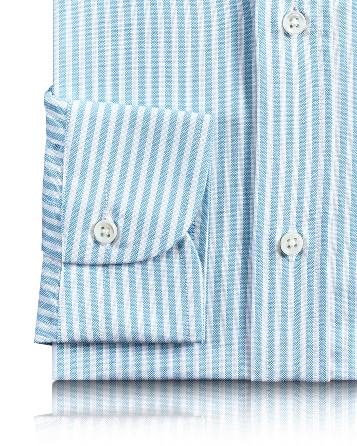 EZS Ferozi Blue on White Oxford University Stripes Shirt