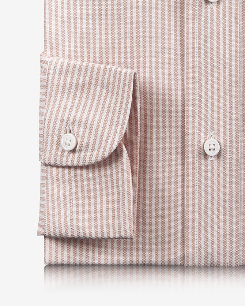 EZS Pale Orange University Stripes Oxford Shirt