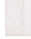 Cotton Linen: Fade Brown Dress Stripes On White