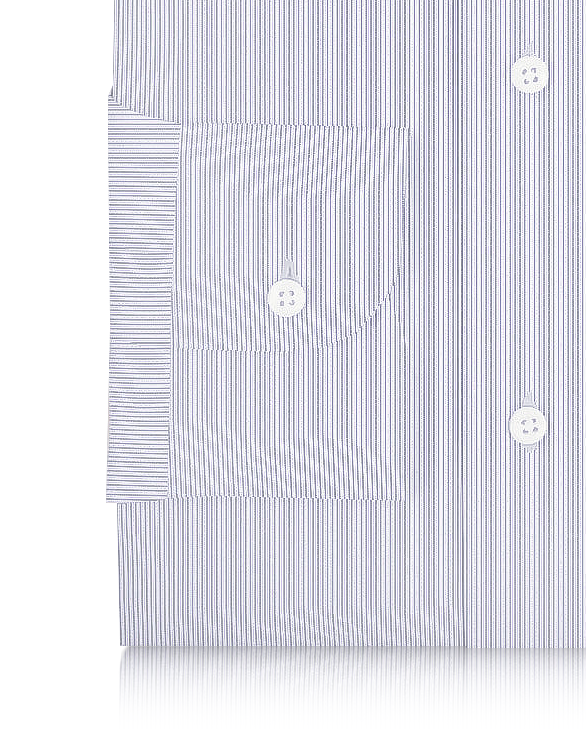 Linen: Ink Blue White Hairline Stripes - 3