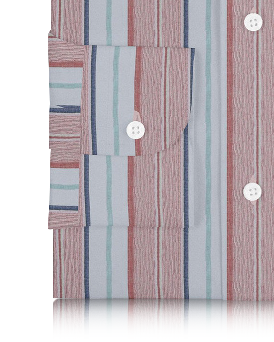 Linen: Blue Green Red Madras Stripes - 3