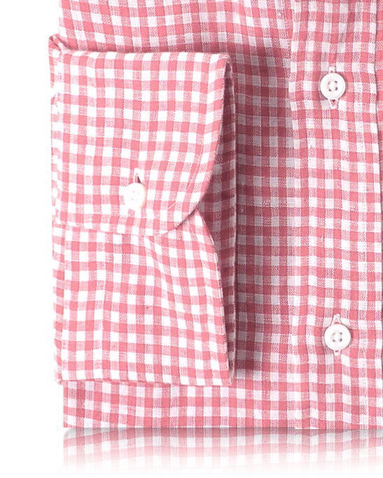 Linen: Salmon Pink Gingham