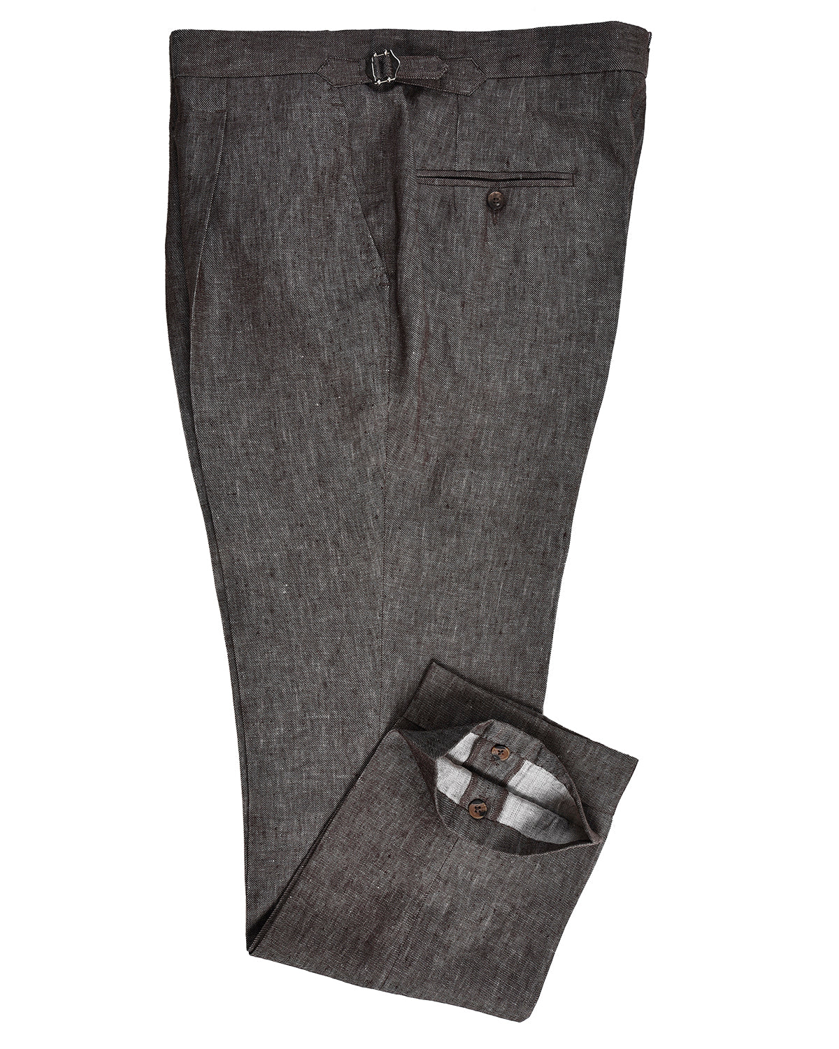 Solbiati Coffee Brown Linen Dress Pant - 2