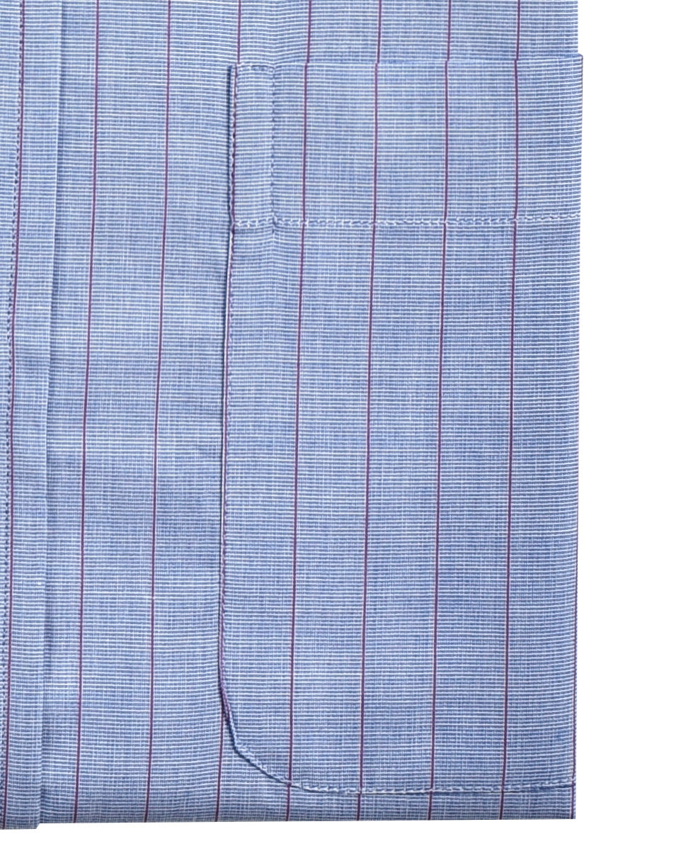 Pink Pin Stripes on Blue End on End