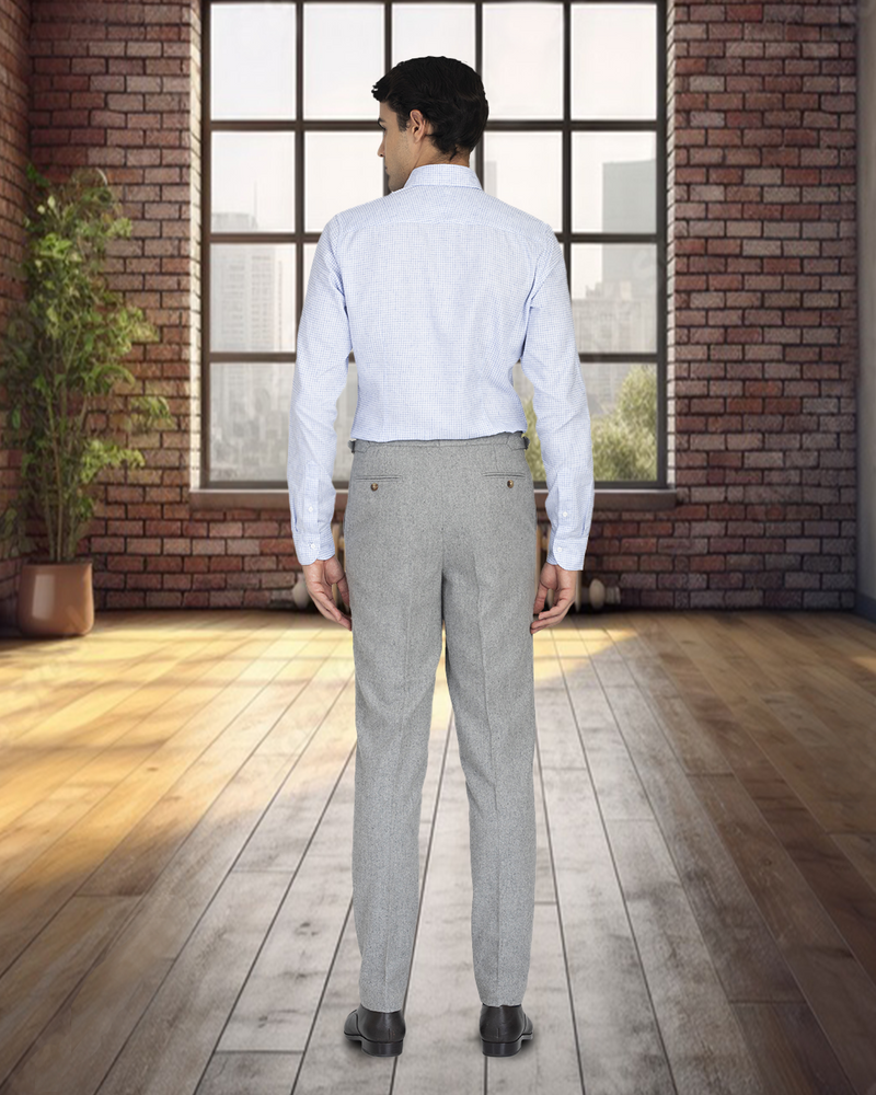 EZS Grey Wool Flannel Pant