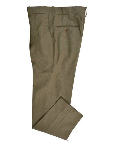 Pale Olive Fresco Cotton Pant
