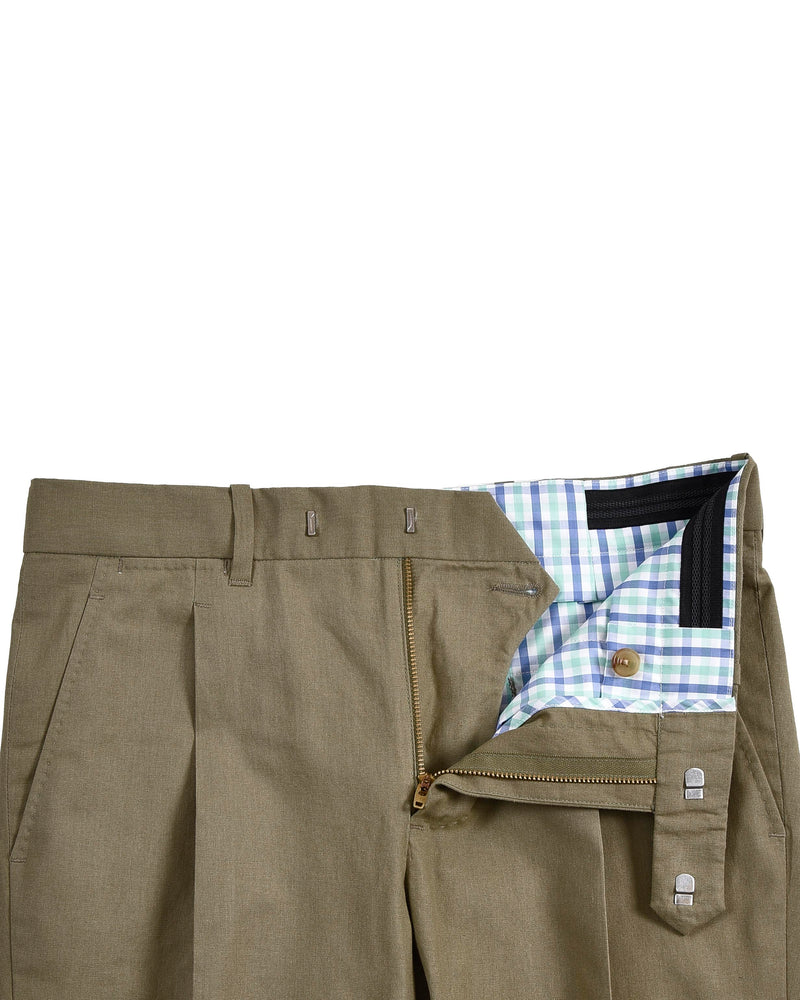 Pale Olive Fresco Cotton Pant
