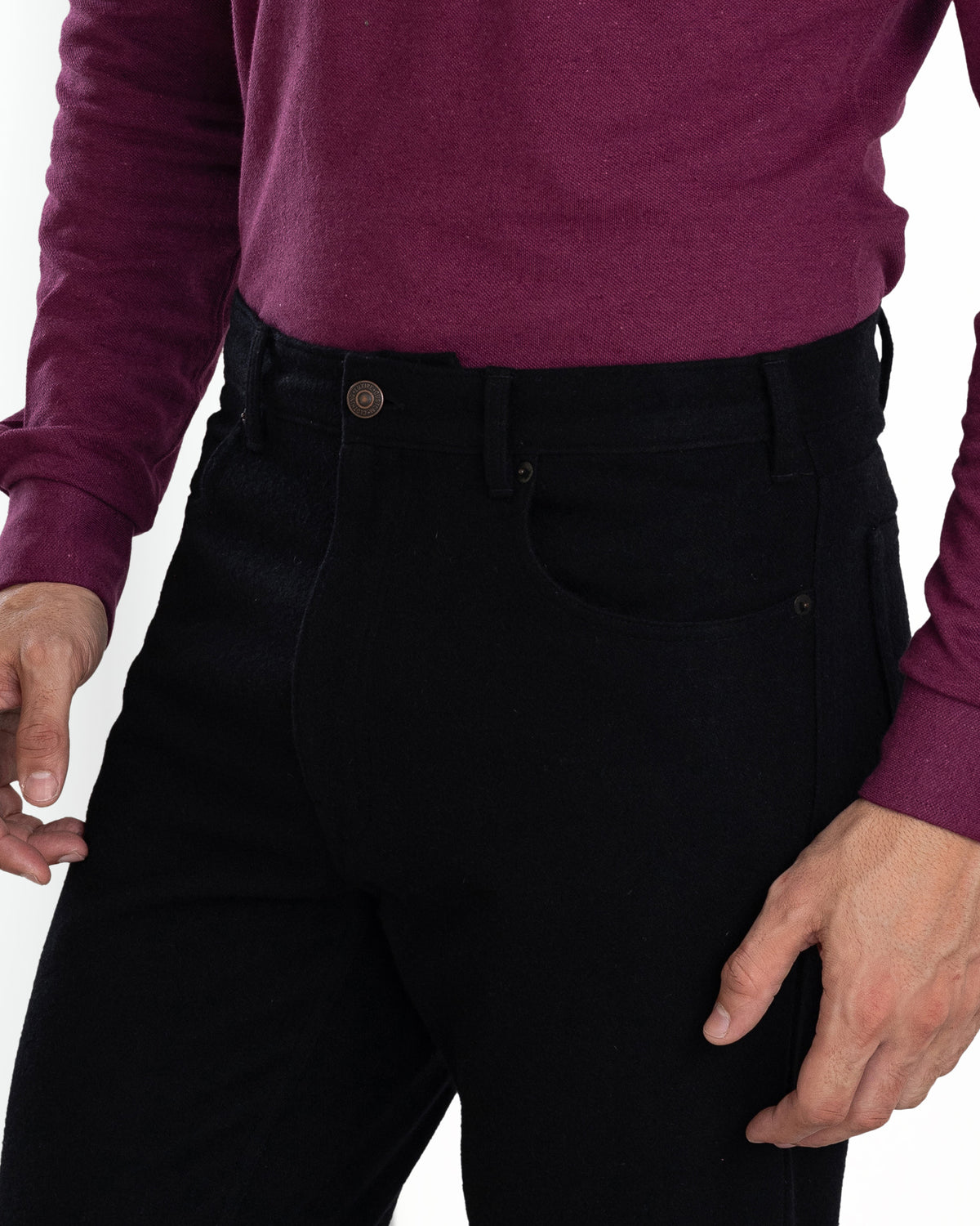 Black Wool Jeans - 1