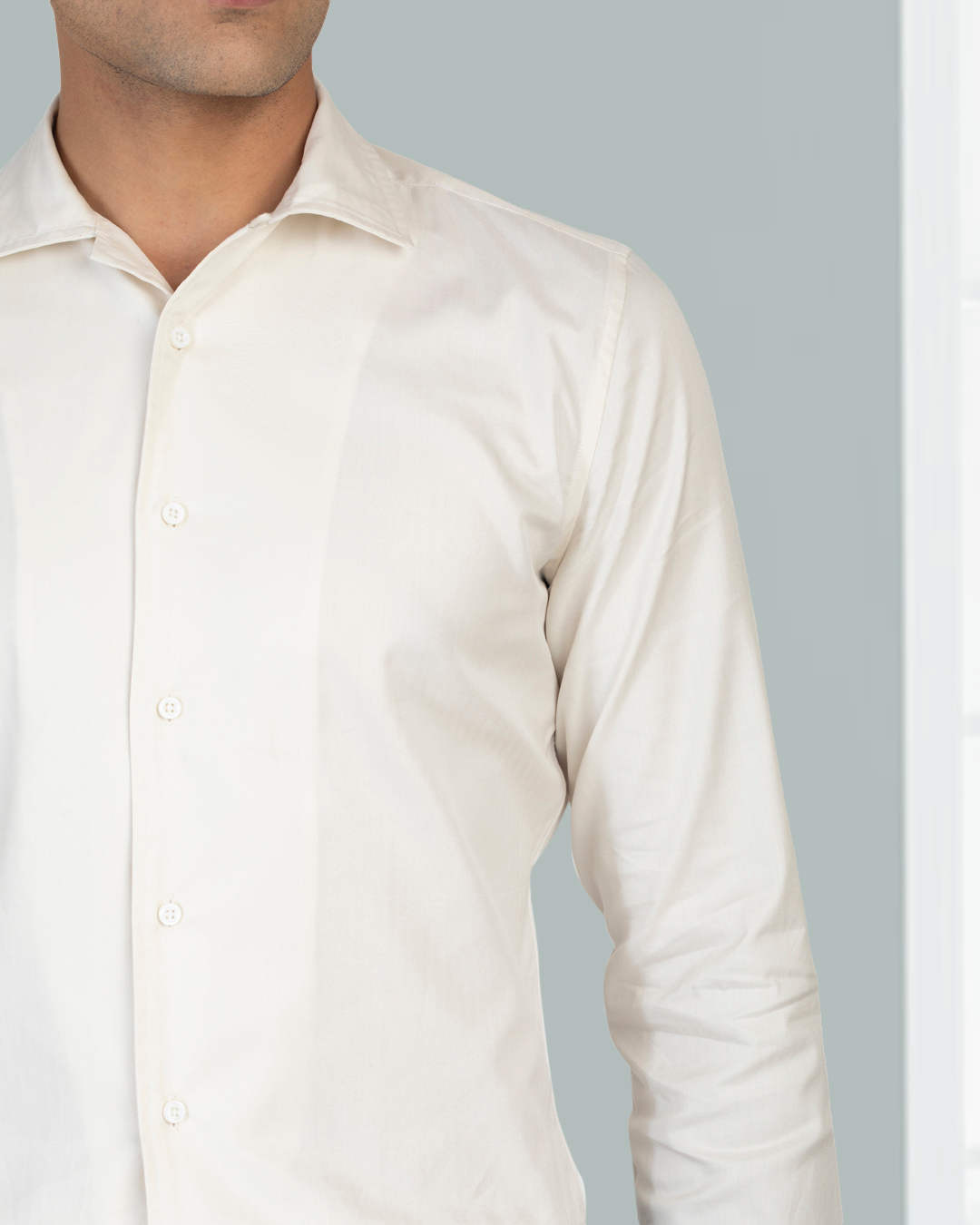Ecru Herringbone Self Stripes - 3