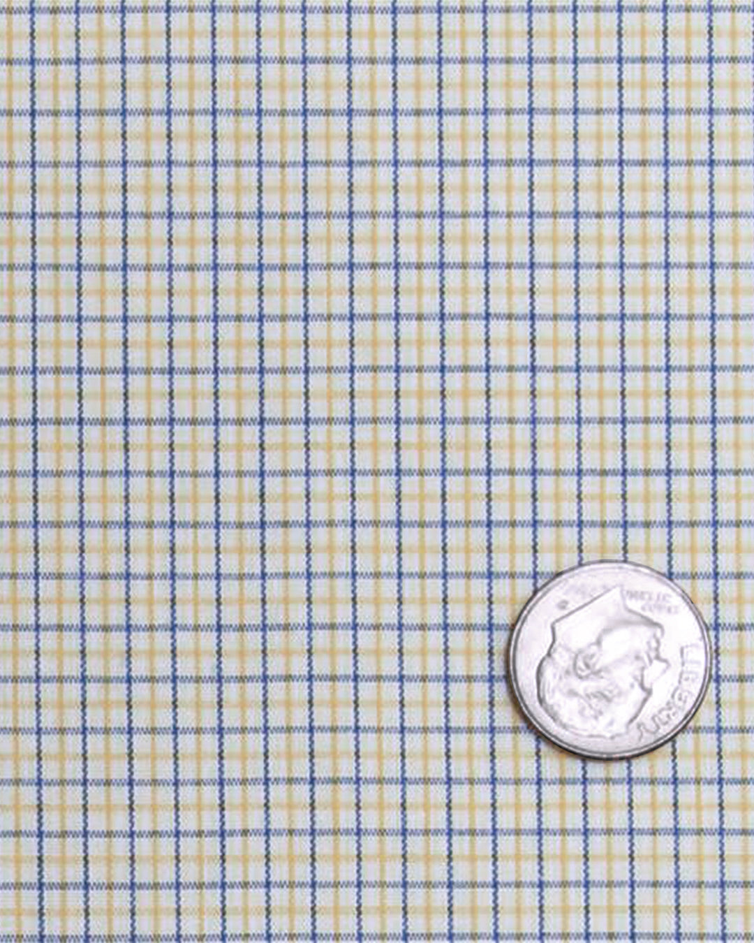 Blue Yellow Tattersall Checks On White - 4