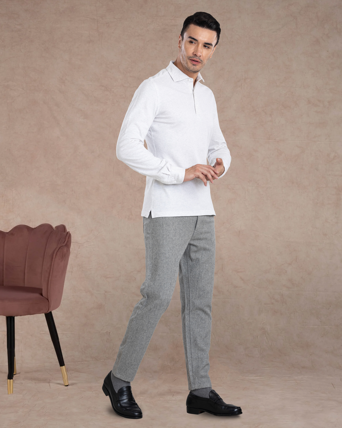Grey Wool Jeans - 4