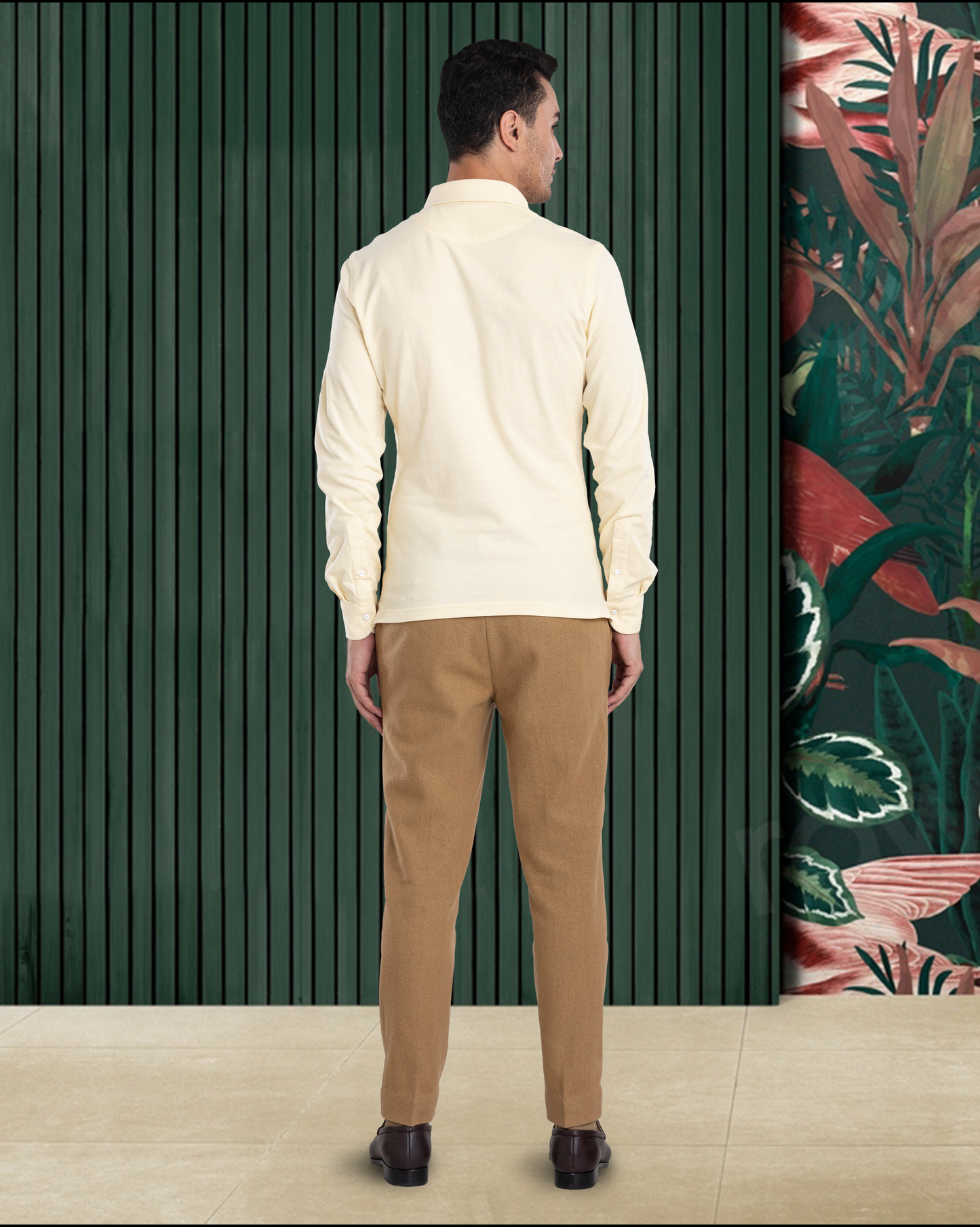 Camel Wool Flannel Pant