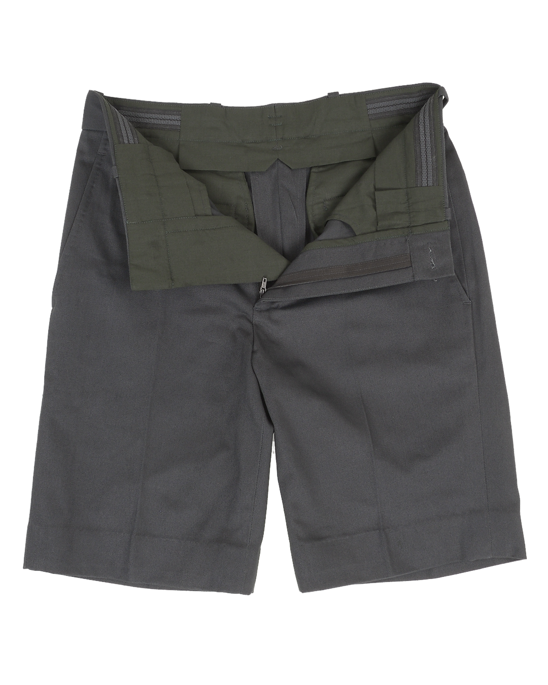 Dark Charcoal Grey Twill Shorts - 4