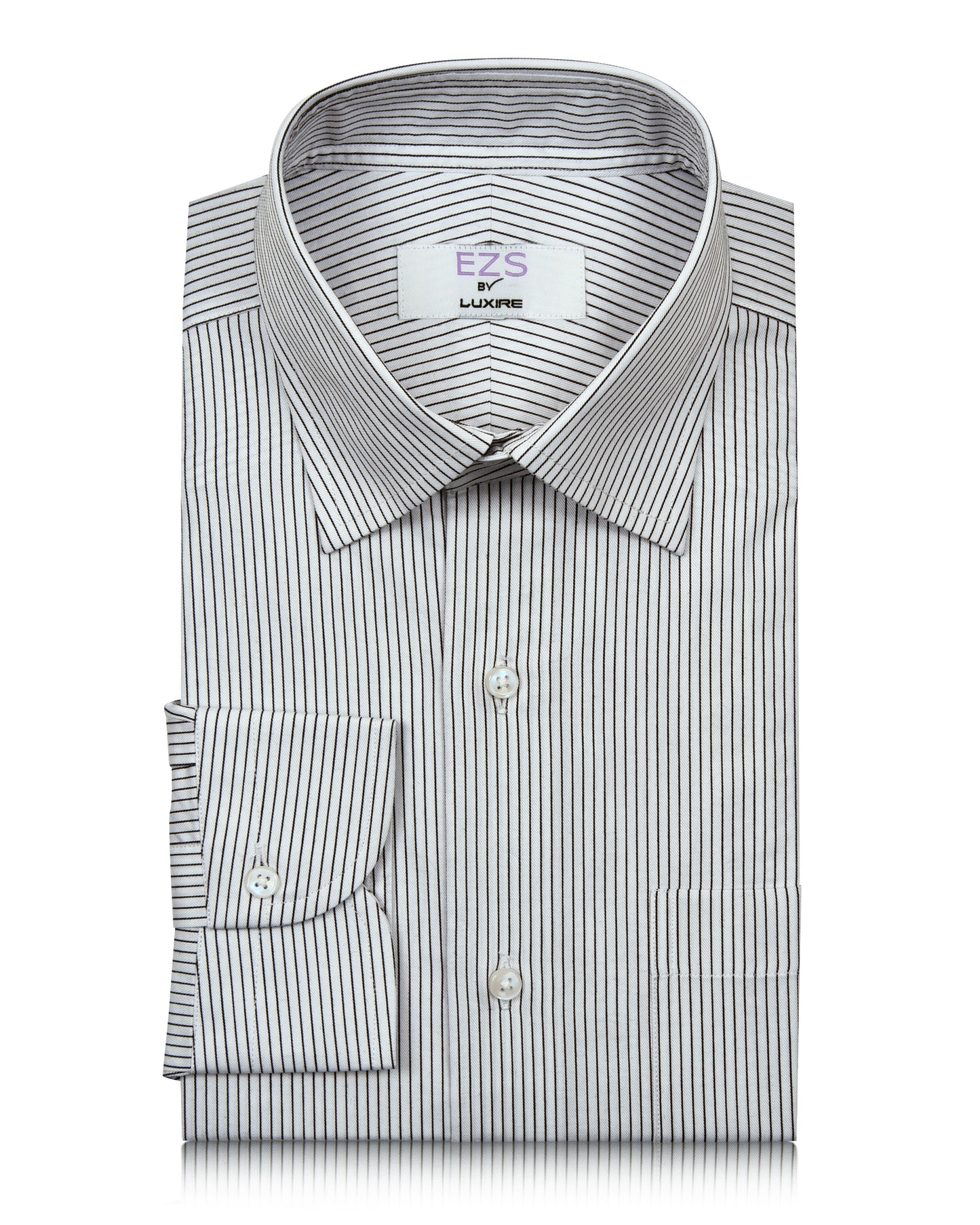 EZS Monti White & Black Pin Stripes Shirt