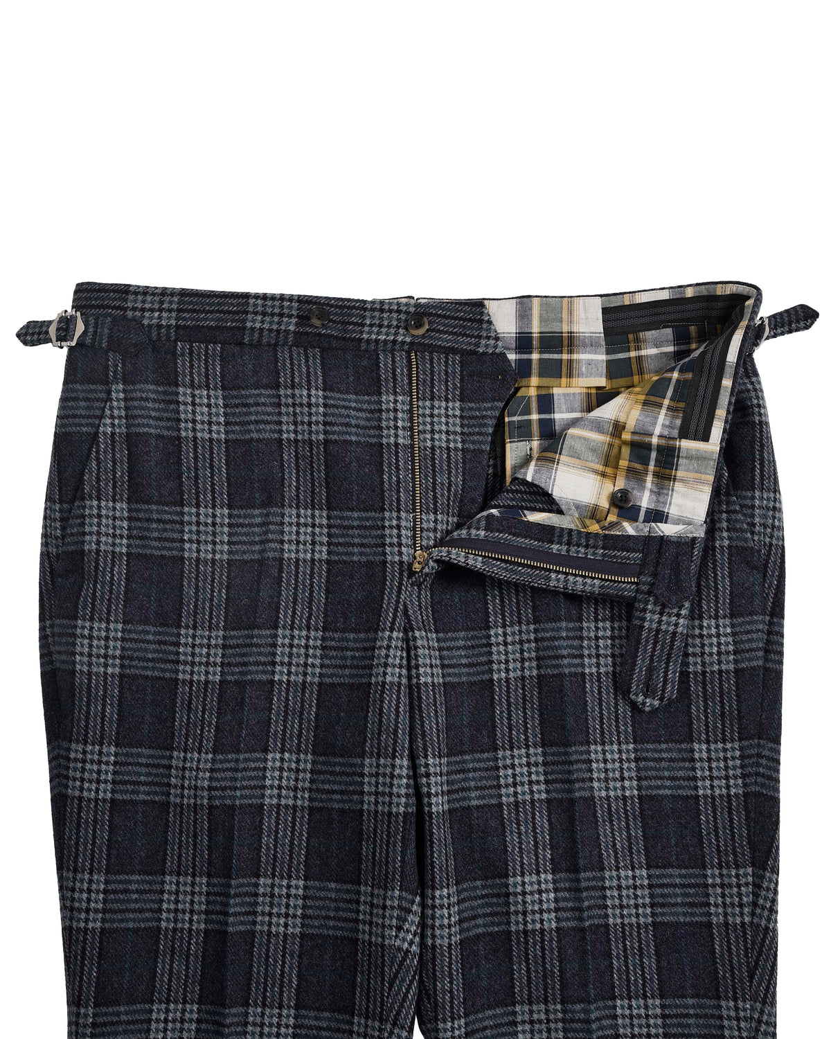 Cerruti Blue Green Wool Plaid Pants - 4