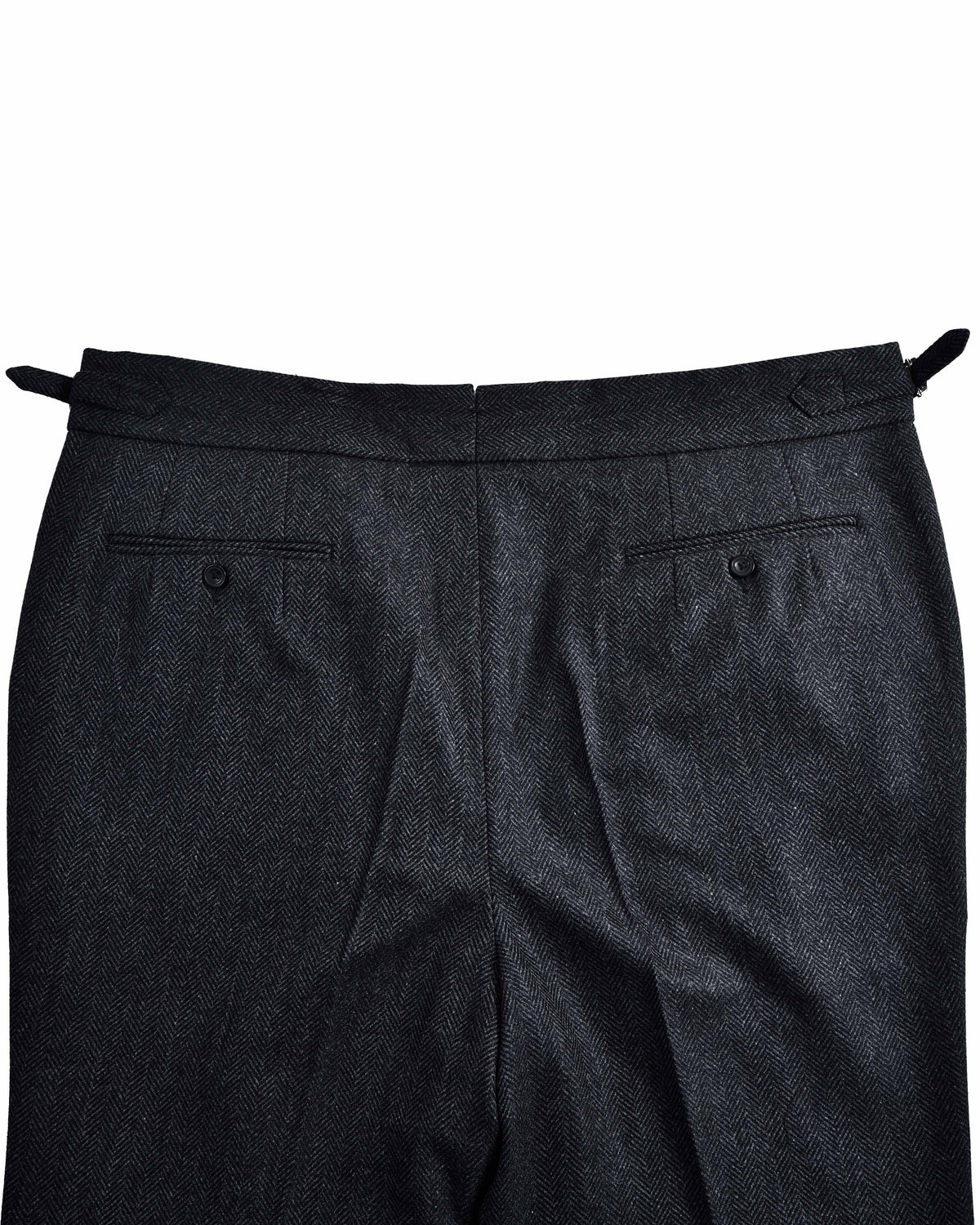 EThomas Wool Cashmere: Dark Grey Herringbone - 6