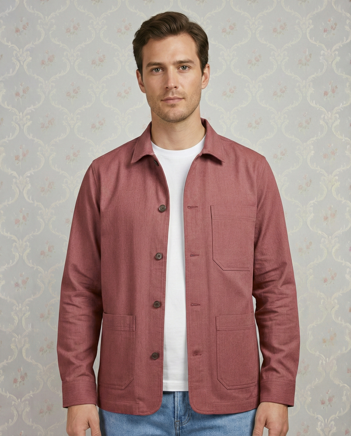 Fresco Cotton Raspberry Shirt Jacket - 1