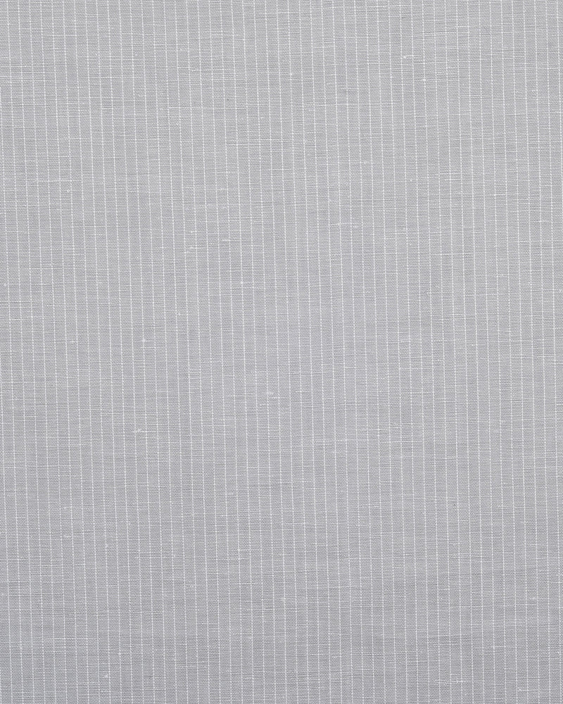 Cotton Linen: Grey Hairline Stripes On White