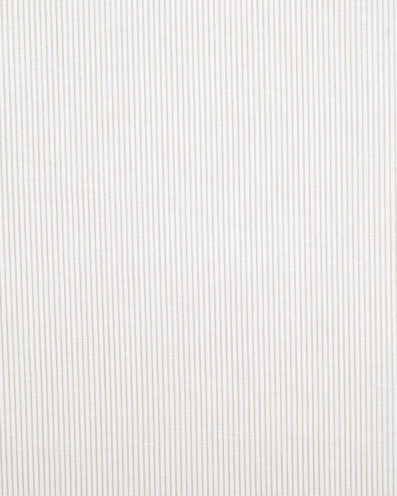 Cotton Linen: Fade Brown Dress Stripes On White