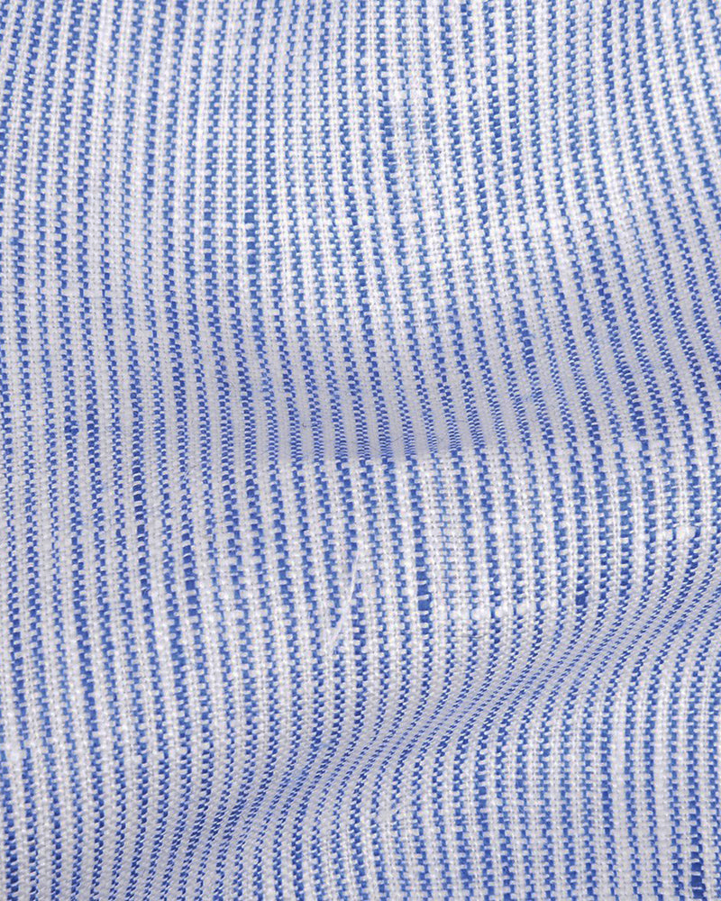 Linen: Blue White Dress Stripes