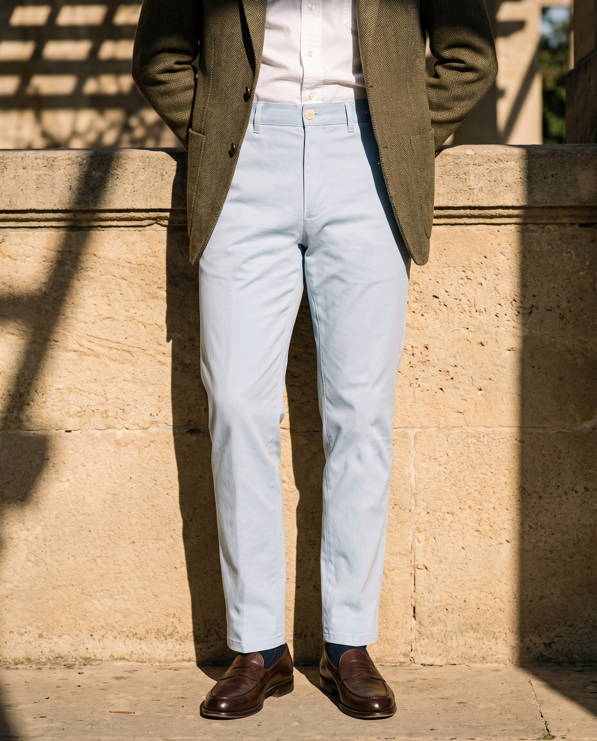 Genoa Powder Blue Chino - 1