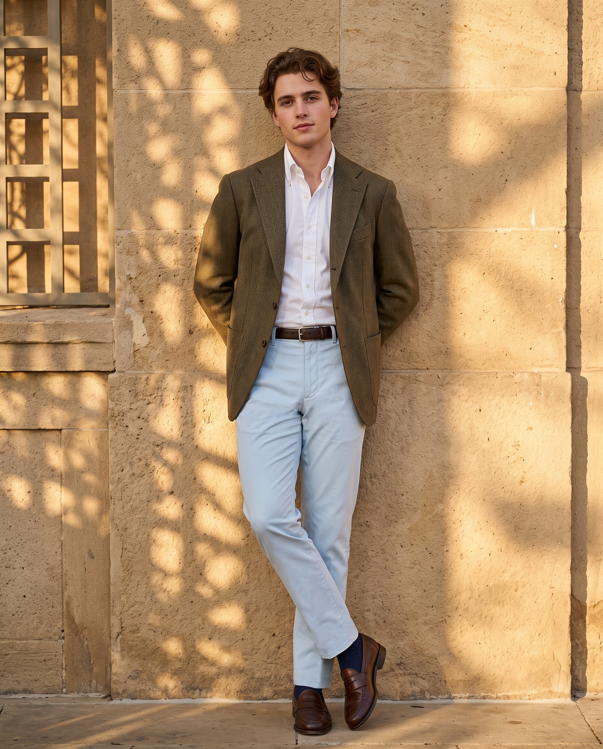 Genoa Powder Blue Chino - 2