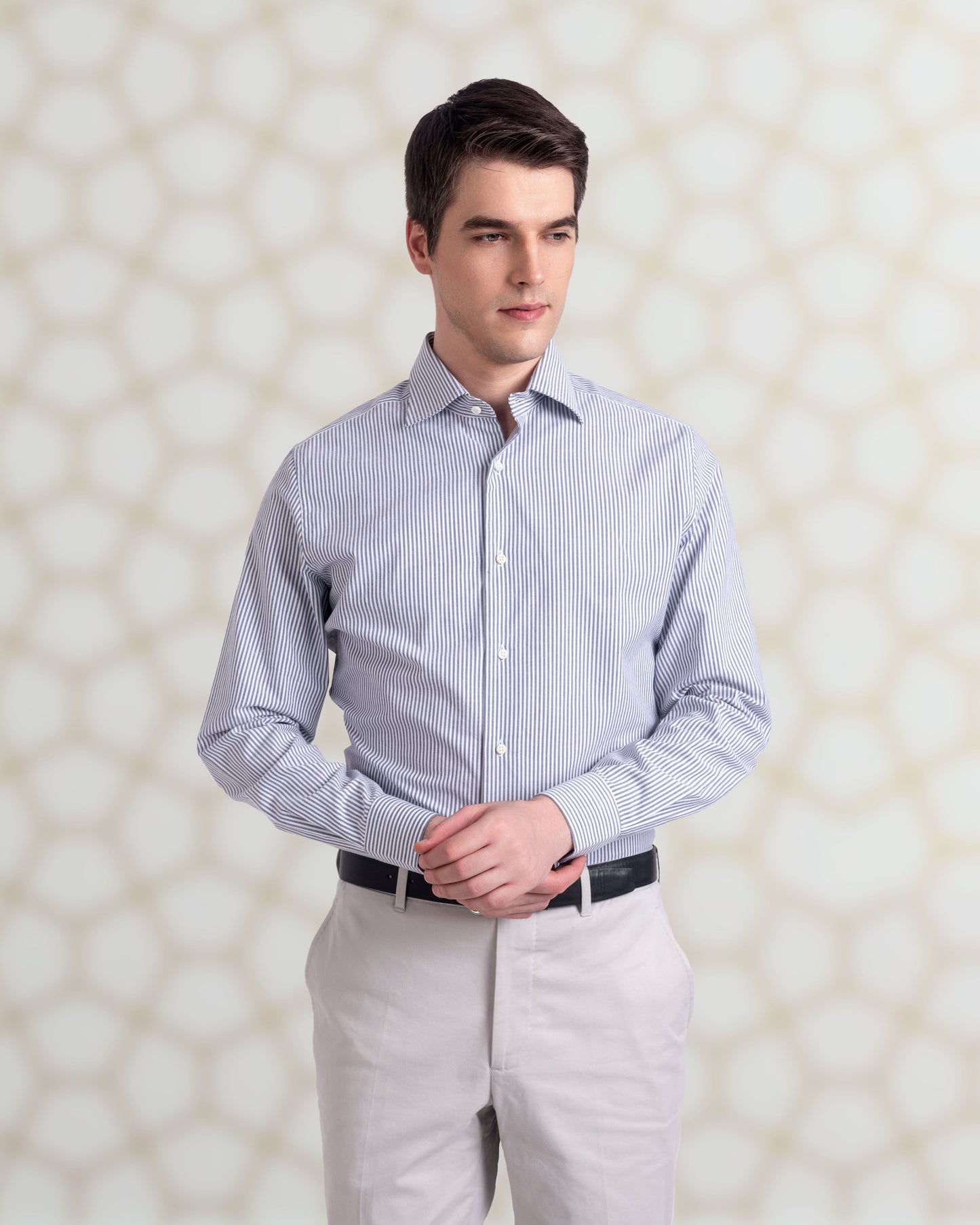 Grey University Stripes Oxford Shirt