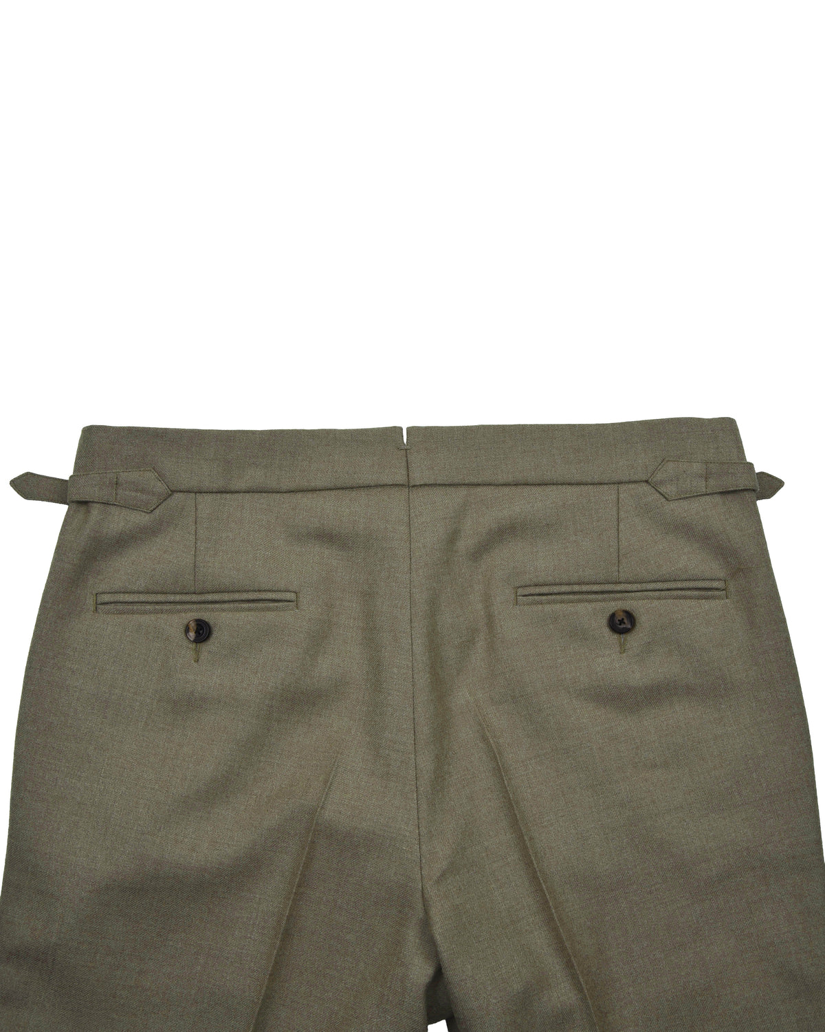 Dugdale Olive Wool Flannel Dress Pant - 6