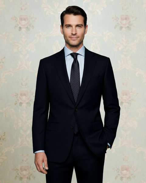 Washable Wool Suit: Navy