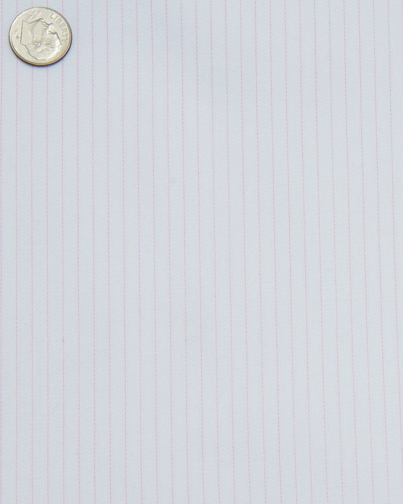 Monti Pale Pink Pinstripes on White Twill