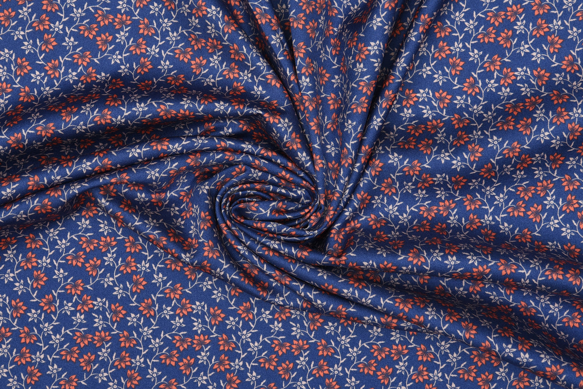 Getzner Floral Printed Shirt on Blue - 7