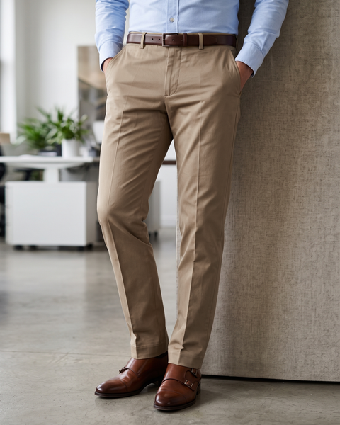 British Khaki Cotton Dress Pant
