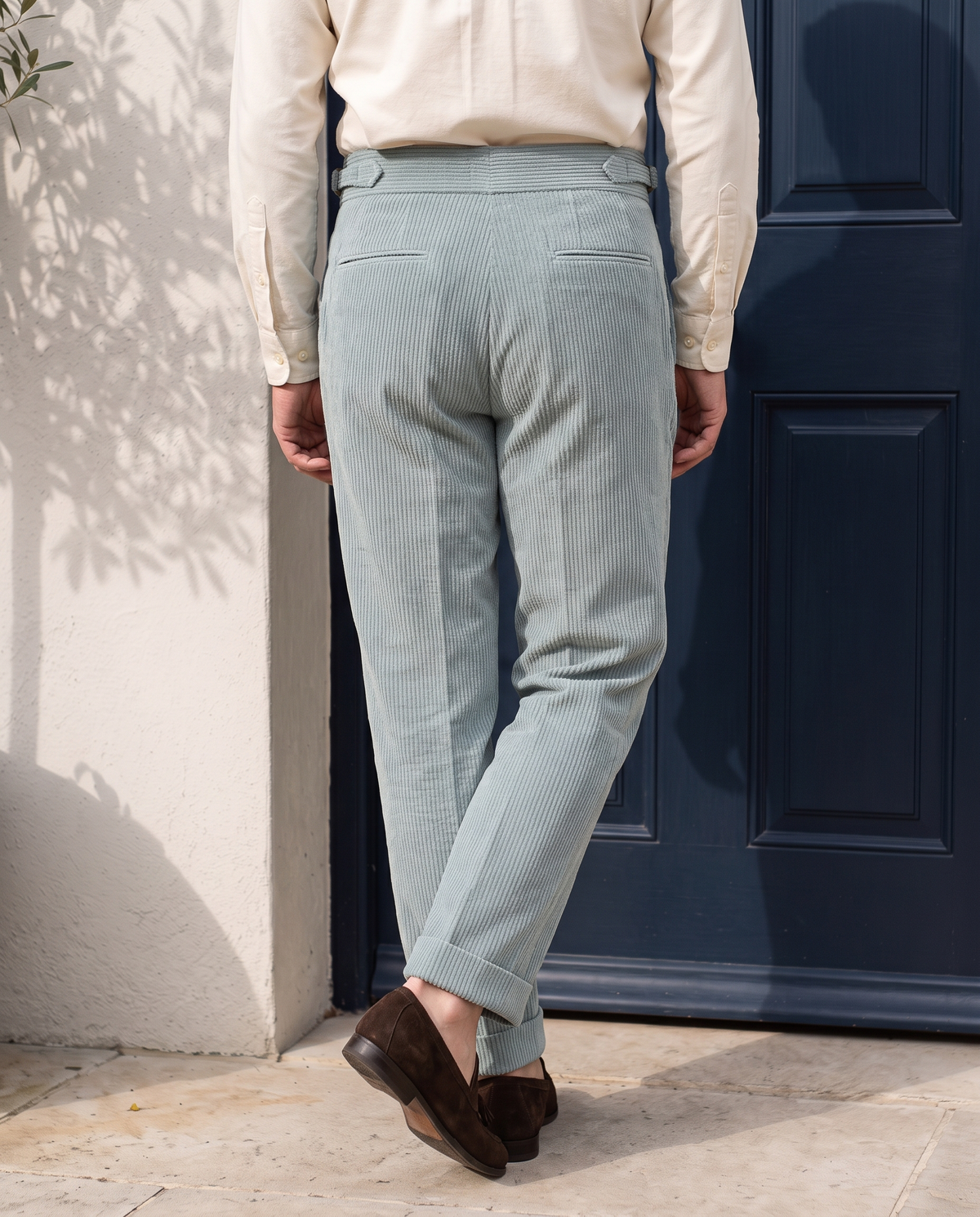 Modrone Corduroy Seersucker Light Green -8 Wale - 2