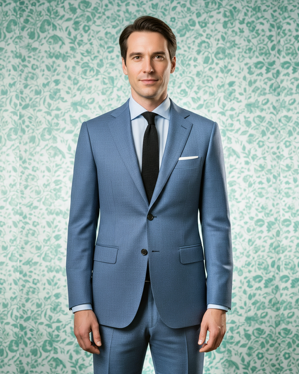 Dugdale Blueish Grey Wool Flannel Suit