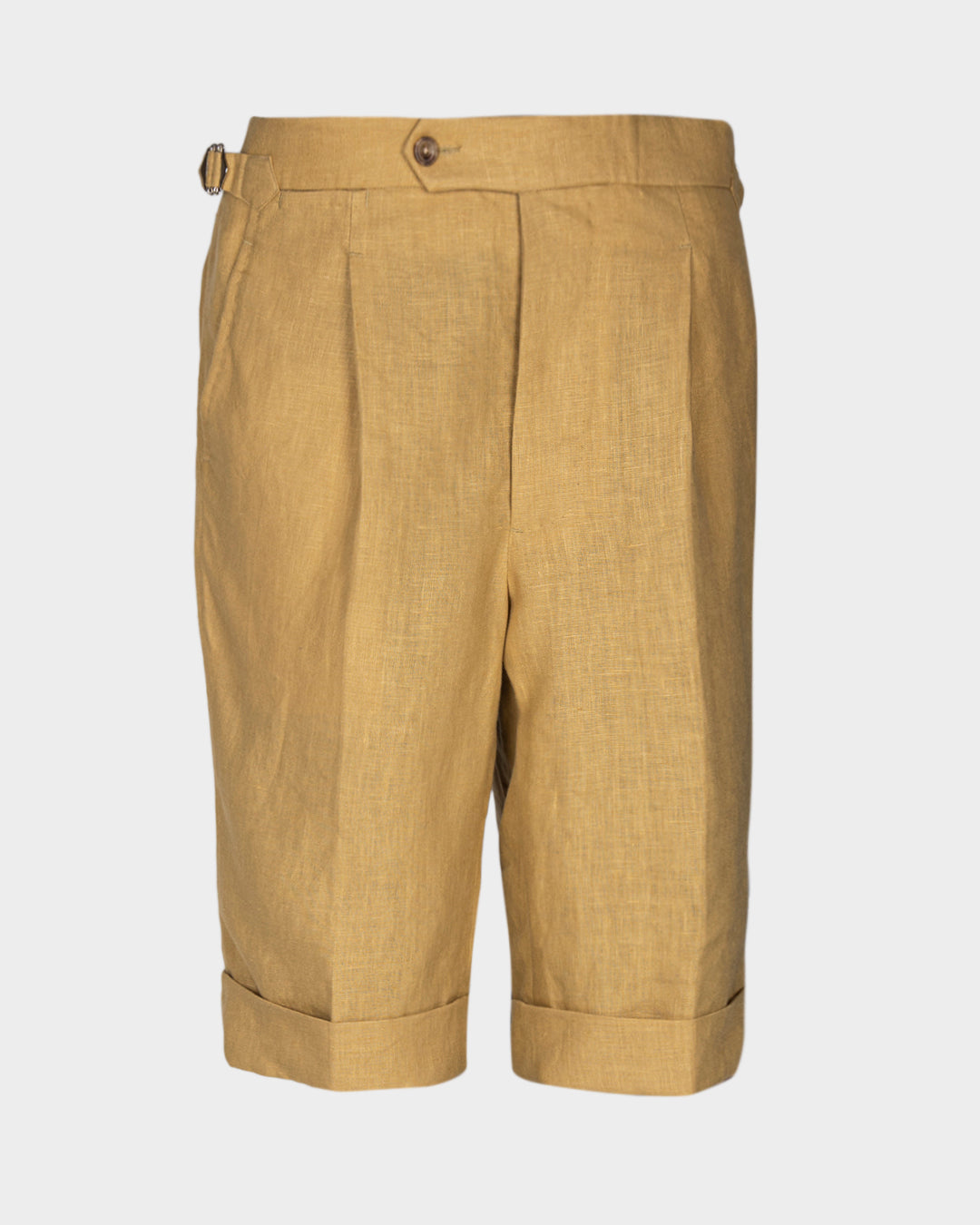 Goldish Yellow Linen Shorts - 6