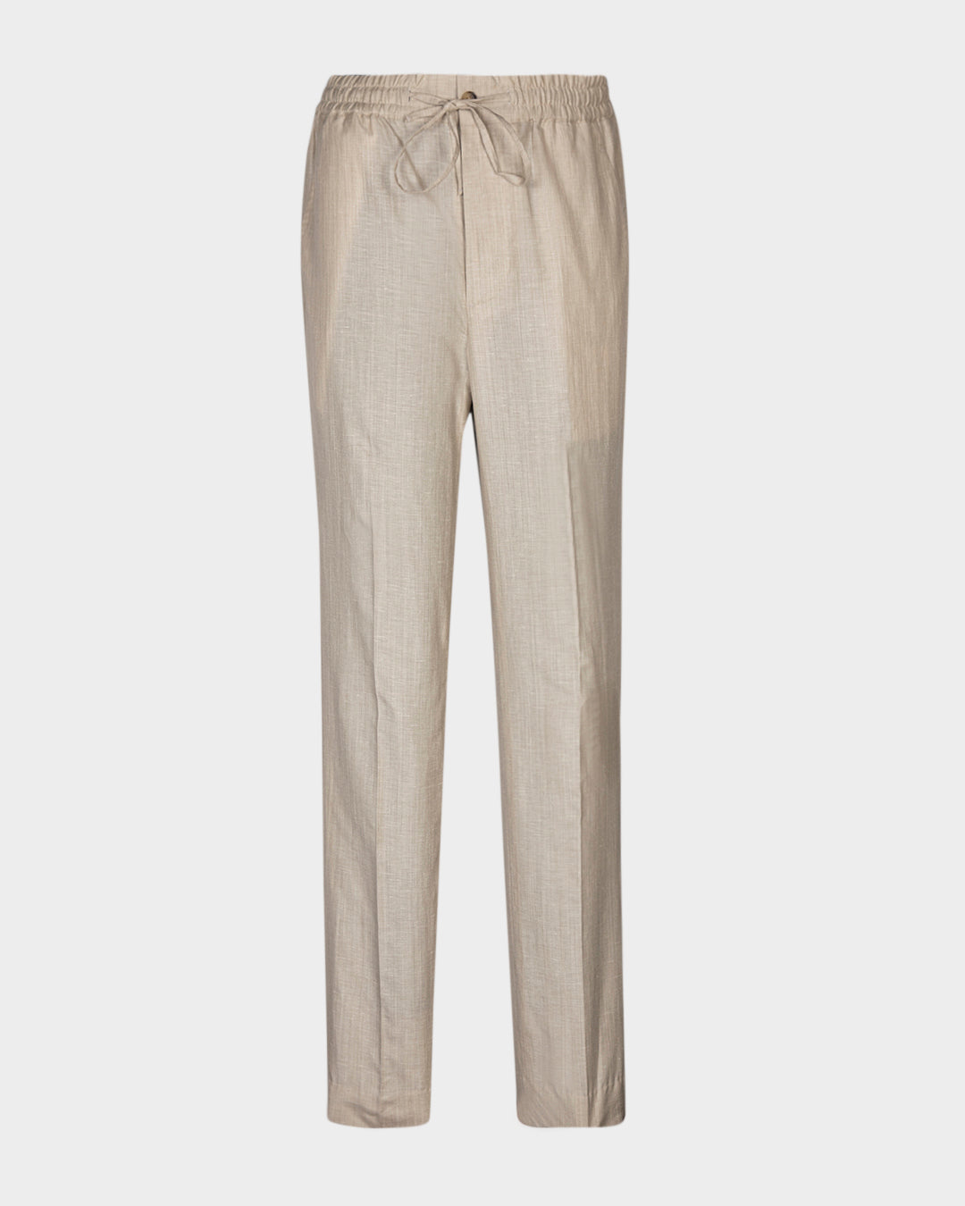 VBC: Ecru Wool-Linen Drawstring Pant - 6