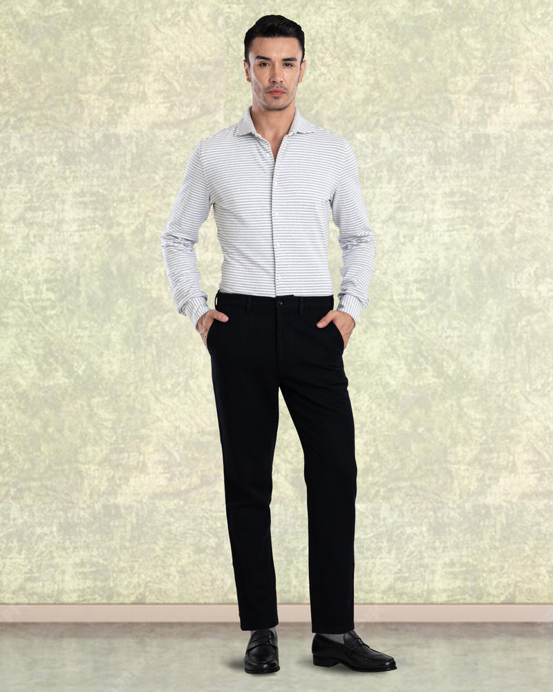 Black Wool Chino