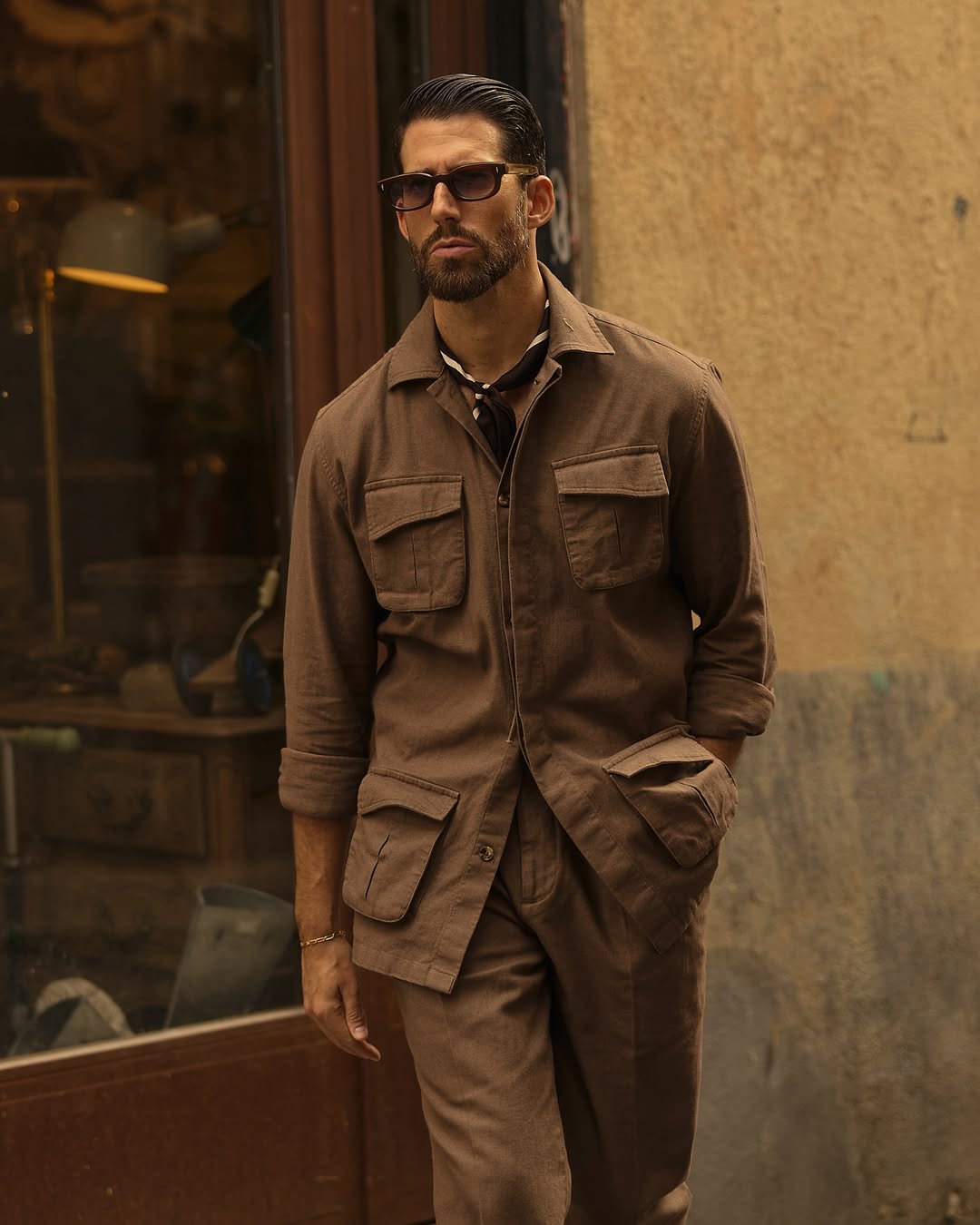 Linen Fresco Brown Pant - 7