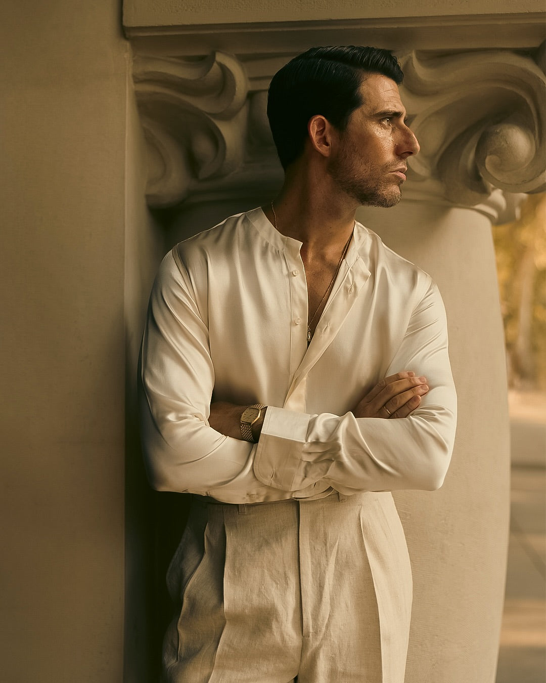 High Waisted Pants in Linen Suiting Muslin - 5