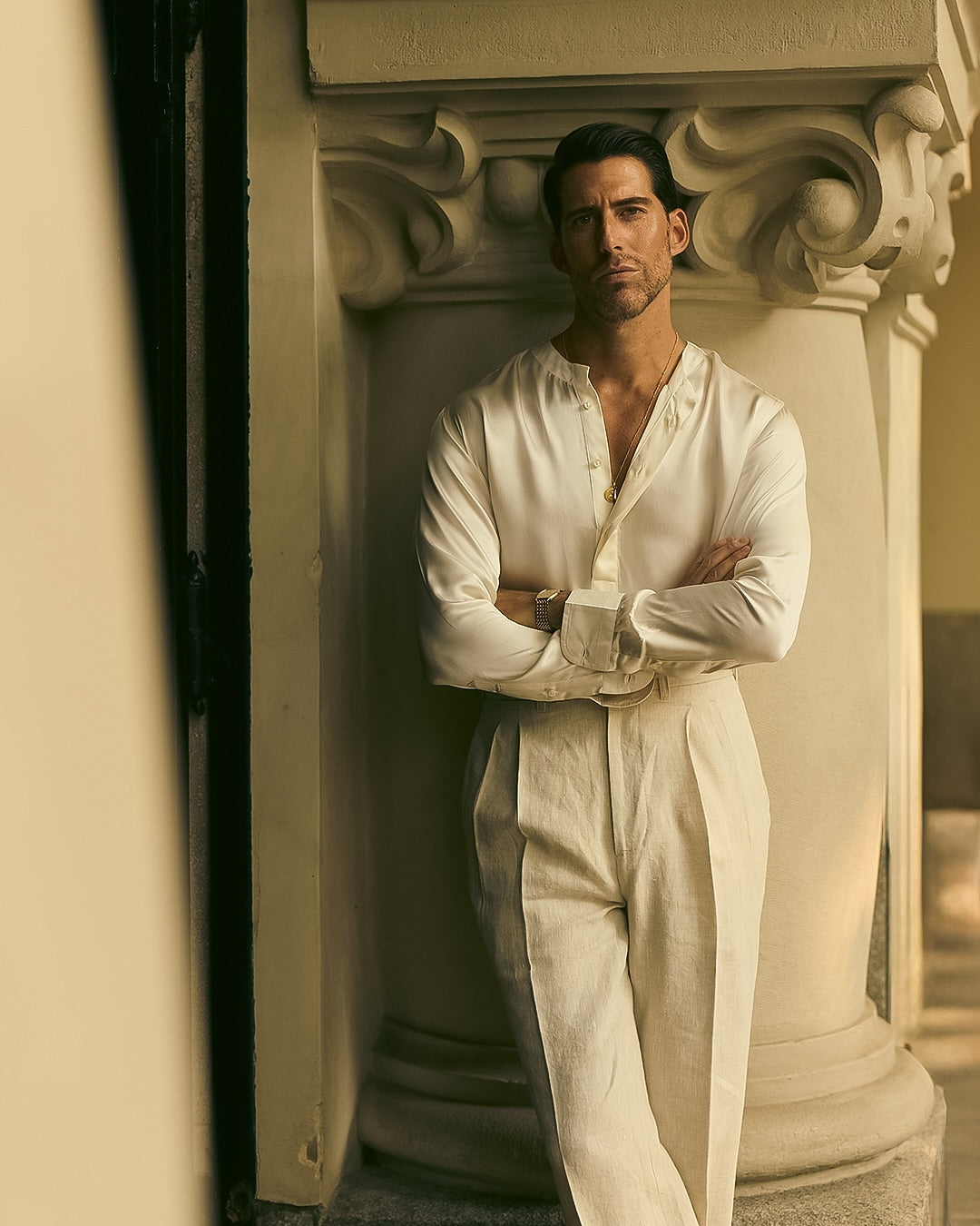 High Waisted Pants in Linen Suiting Muslin - 4